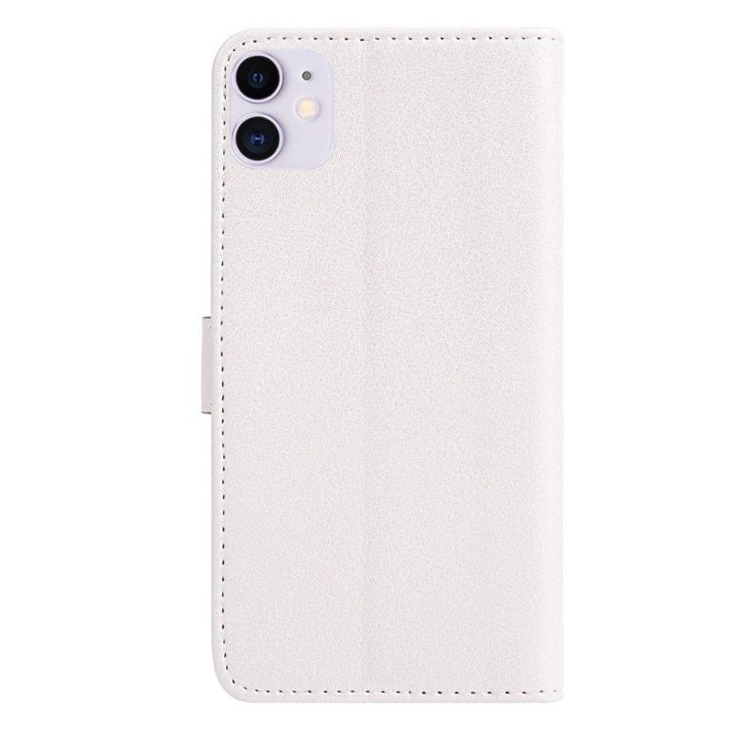 iPhone 11 - Housse motifs plumes en simili cuir