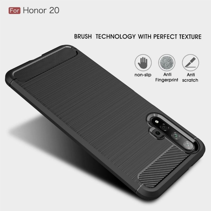 Honor 20 - Coque gel brossé carbone