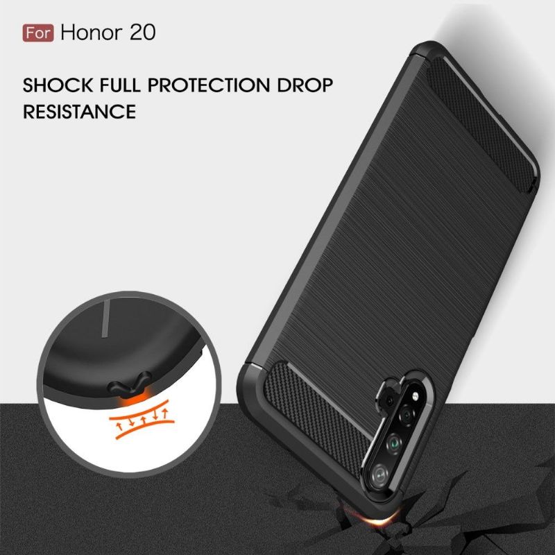 Honor 20 - Coque gel brossé carbone