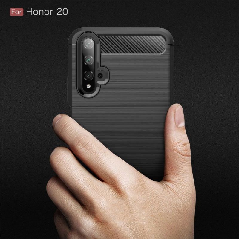 Honor 20 - Coque gel brossé carbone