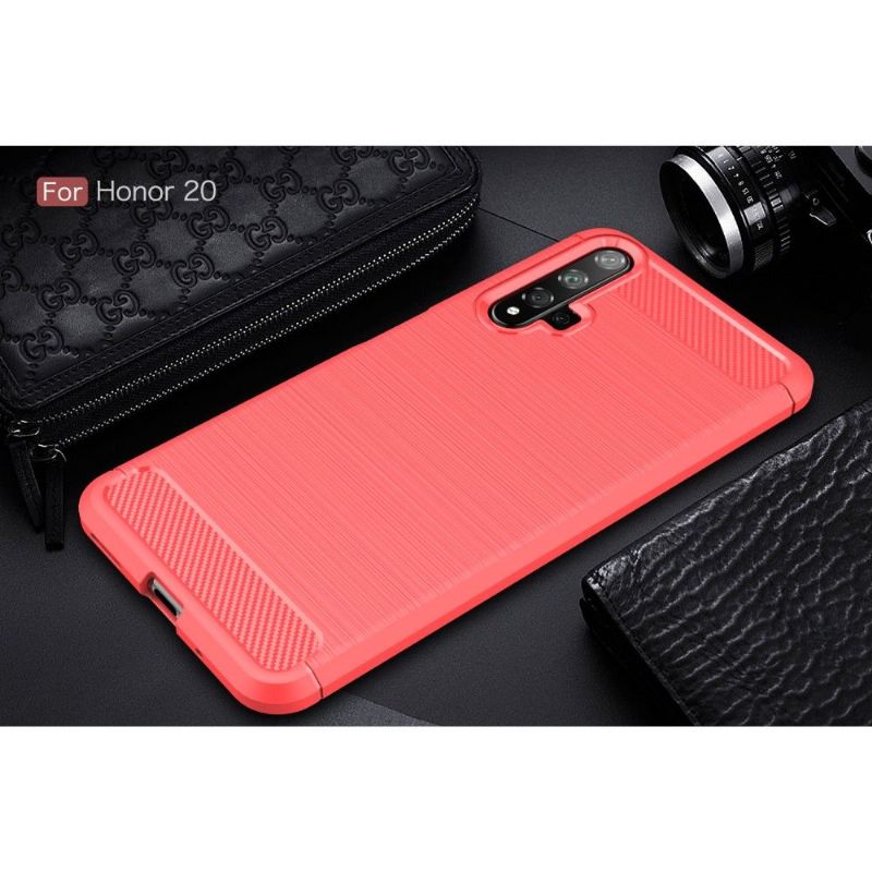 Honor 20 - Coque gel brossé carbone