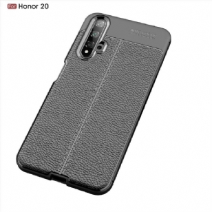 Honor 20 - Coque gel finition simili cuir