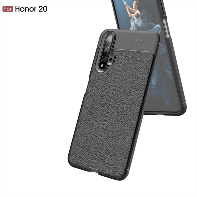 Honor 20 - Coque gel finition simili cuir