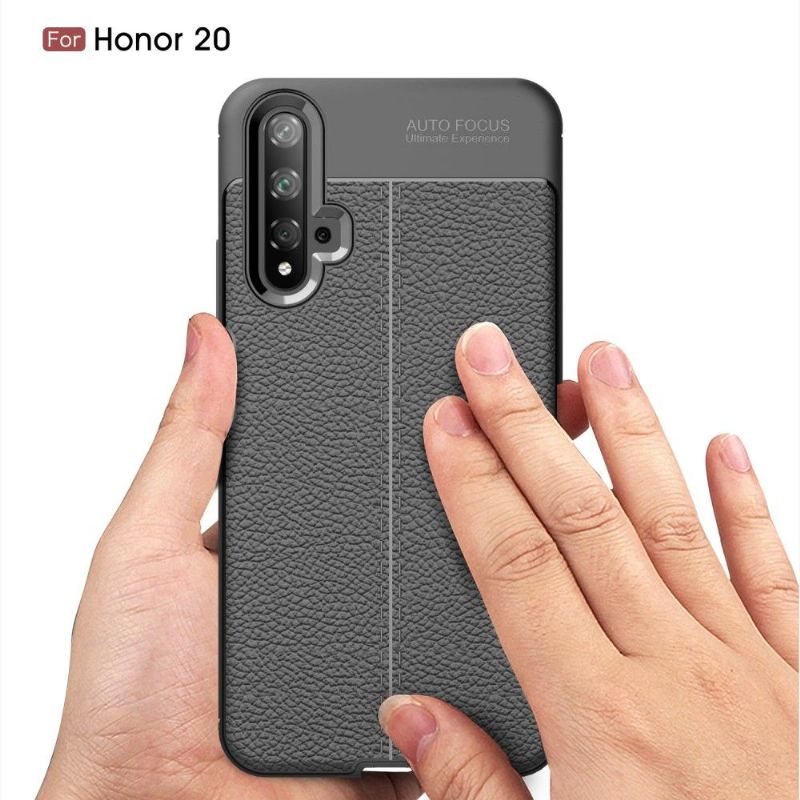 Honor 20 - Coque gel finition simili cuir