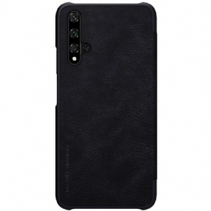 Honor 20 - Housse NILLKIN Qin revêtement cuir - Noir