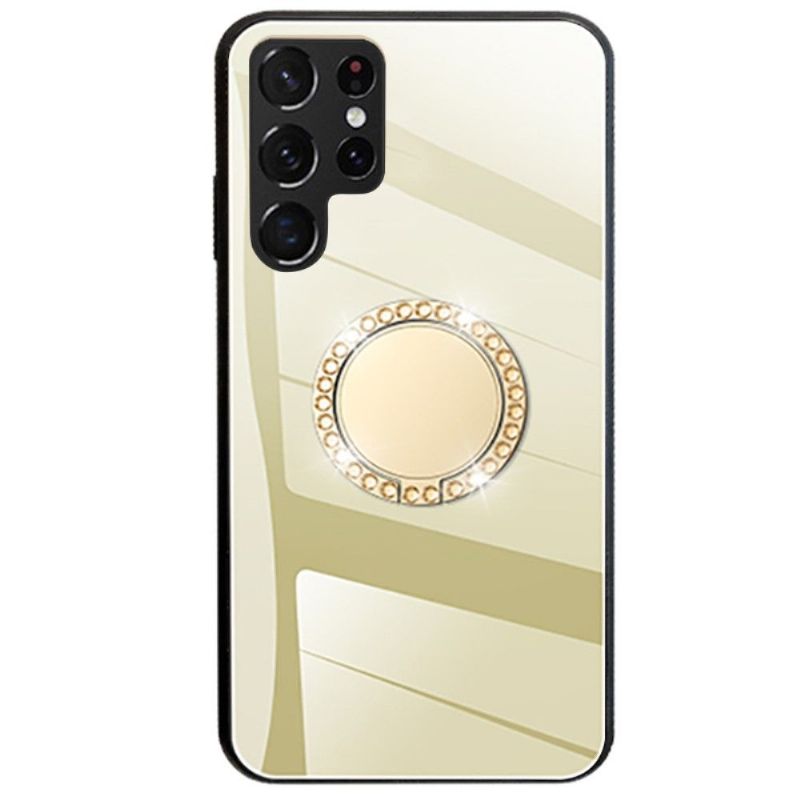 Coque Samsung Galaxy S22 Ultra 5G effet miroir avec anneau