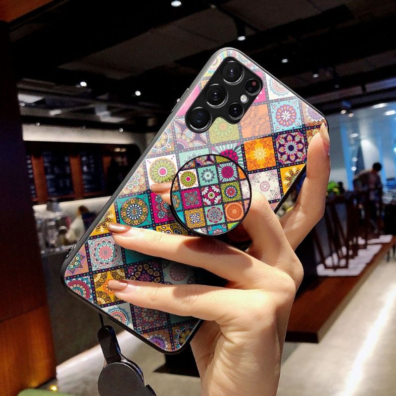 Coque Samsung Galaxy S22 Ultra 5G Kaleidoscope Mandala avec support