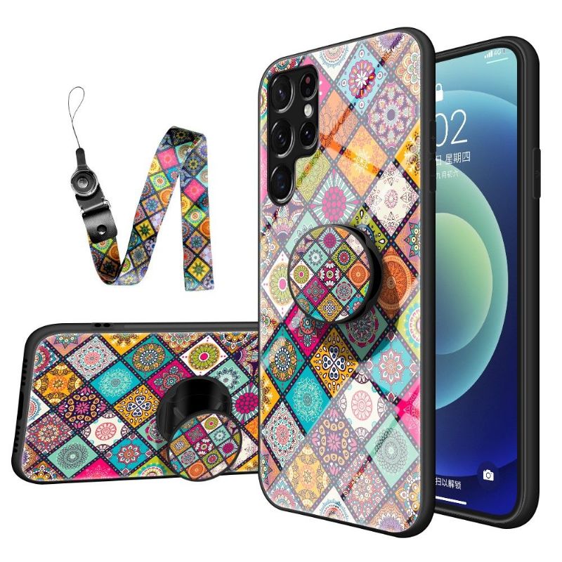 Coque Samsung Galaxy S22 Ultra 5G Kaleidoscope Mandala avec support