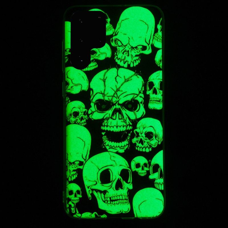 Coque Samsung Galaxy S22 Ultra 5G Luminous tête de mort