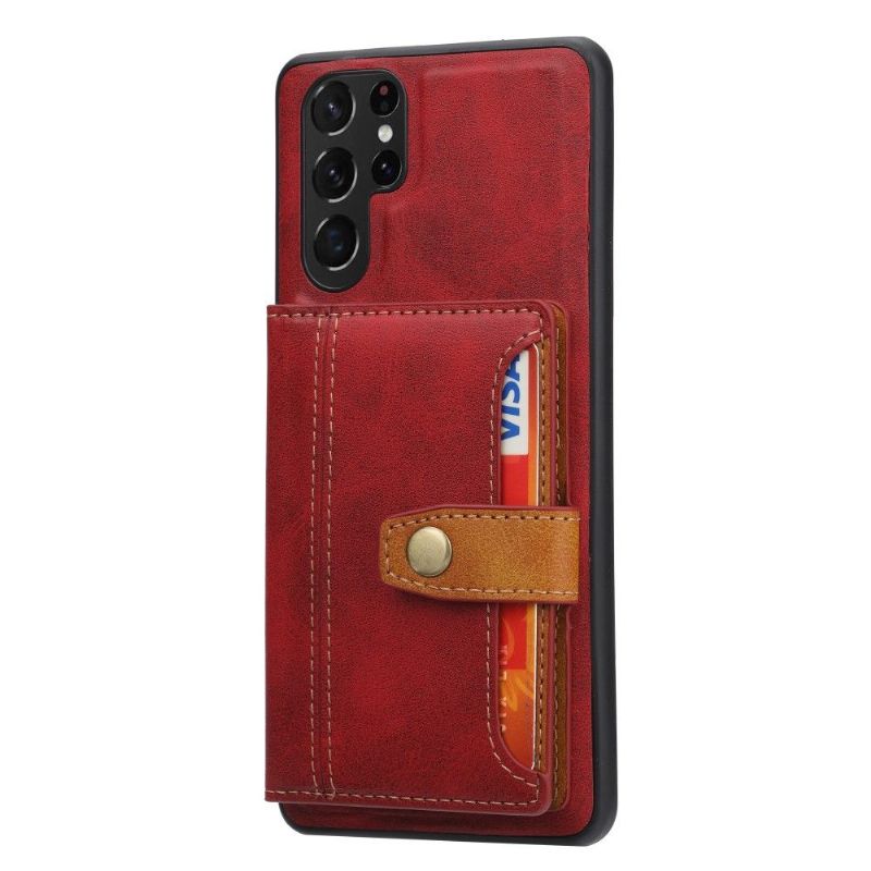 Coque Samsung Galaxy S22 Ultra 5G ZOÉ effet cuir porte-cartes