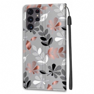 Housse Samsung Galaxy S22 Ultra 5G Illustration feuilles sauvages