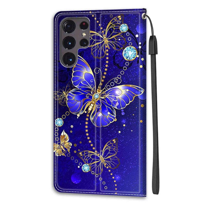 Housse Samsung Galaxy S22 Ultra 5G Papillon violet