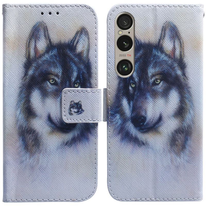 Housse Sony Xperia 1 VI Loup Aquarelle