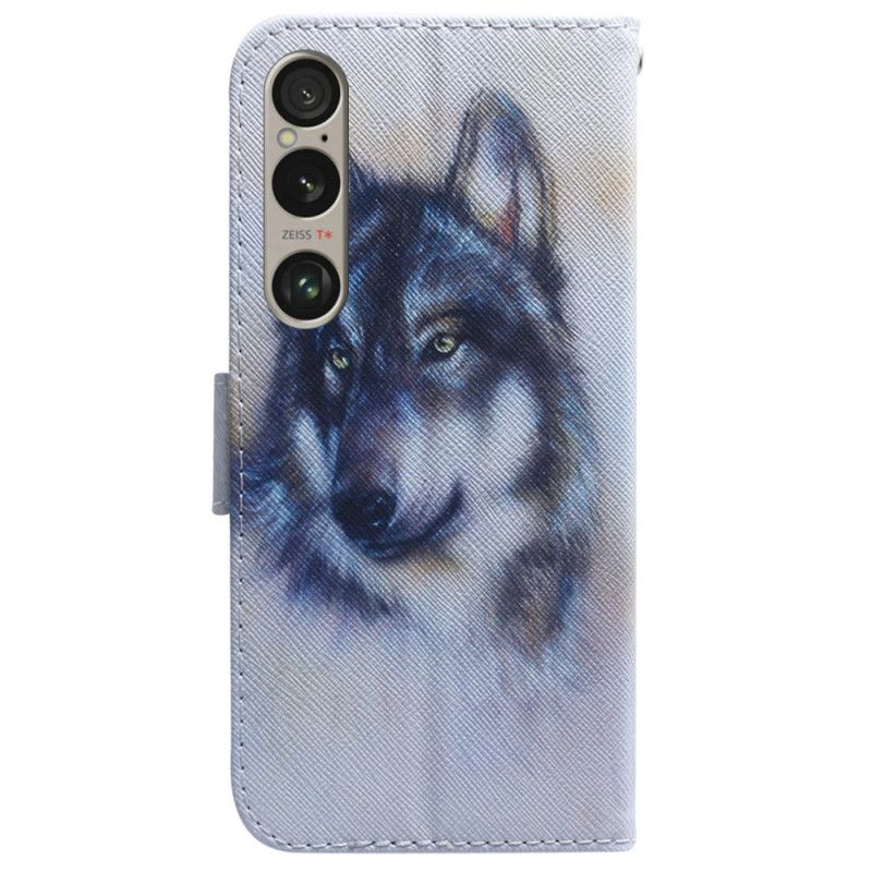 Housse Sony Xperia 1 VI Loup Aquarelle