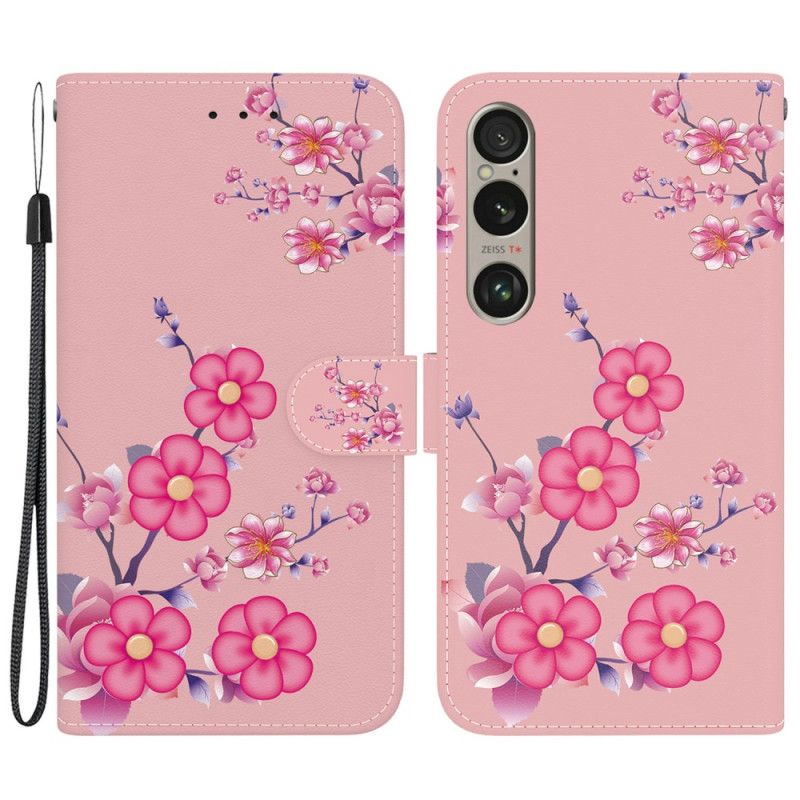 Housse Sony Xperia 1 VI Sakura à Lanière