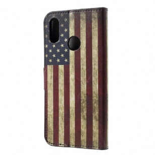 Honor 10 Lite - Étui porte cartes Drapeau Américain Vintage