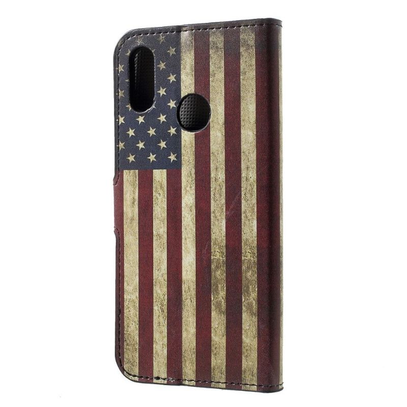 Honor 10 Lite - Étui porte cartes Drapeau Américain Vintage