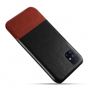 Coque Samsung Galaxy M51 Effet Cuir Bicolore