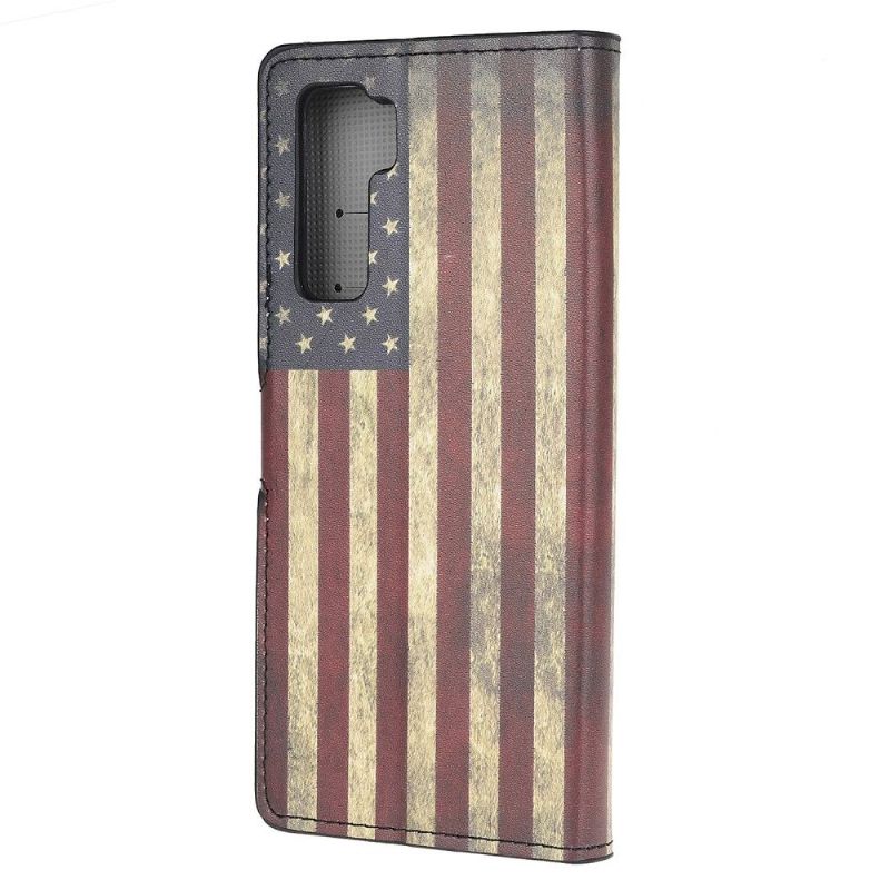 Housse Huawei P40 Lite 5G drapeau américain vintage