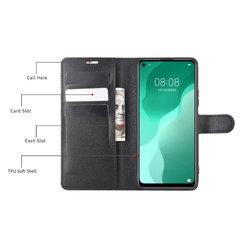 Housse Huawei P40 Lite 5G portefeuille style cuir