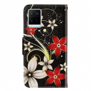 Housse Vivo Y21 / Y21s / Y33s Fleurs Rouges et Blanches