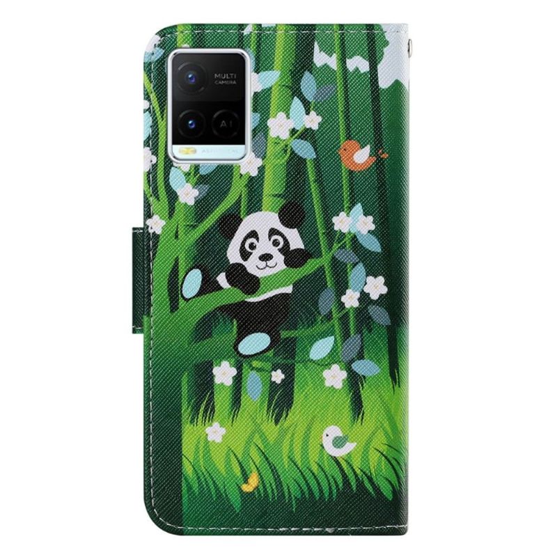 Housse Vivo Y21 / Y21s / Y33s Panda fleurs