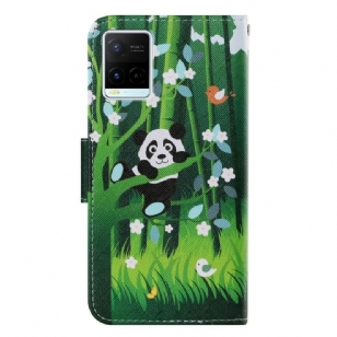 Housse Vivo Y21 / Y21s / Y33s Panda fleurs