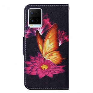 Housse Vivo Y21 / Y21s / Y33s Papillon fleur de lotus