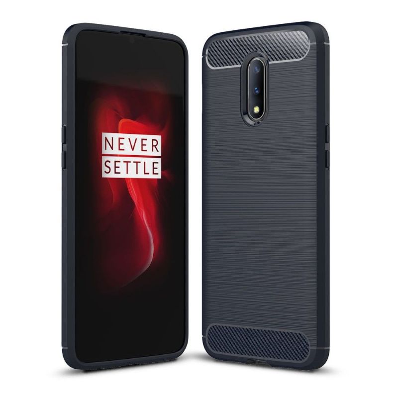 OnePlus 7 - Coque gel brossé carbone