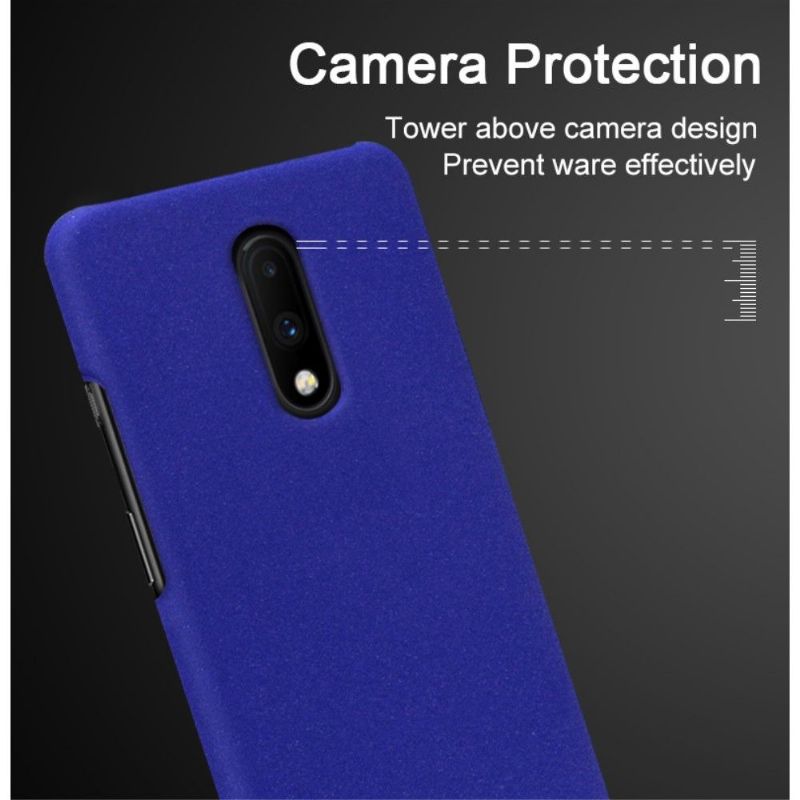 OnePlus 7 - Coque Imak finition mat + support amovible - Bleu