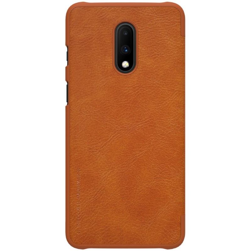 OnePlus 7 - Coque Nillkin avec rabat revêtement cuir - Havane