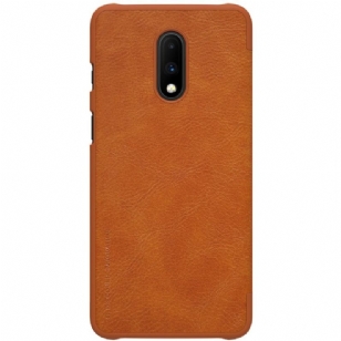 OnePlus 7 - Coque Nillkin avec rabat revêtement cuir - Havane