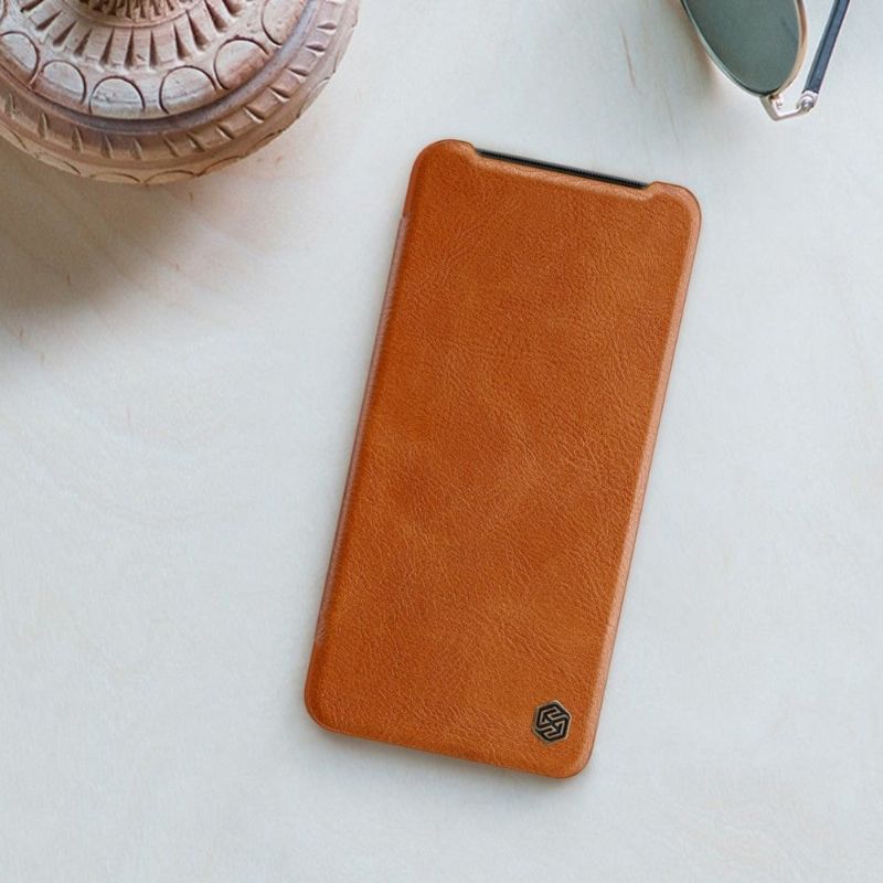 OnePlus 7 - Coque Nillkin avec rabat revêtement cuir - Havane