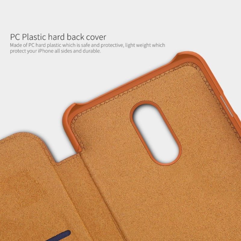 OnePlus 7 - Coque Nillkin avec rabat revêtement cuir - Havane