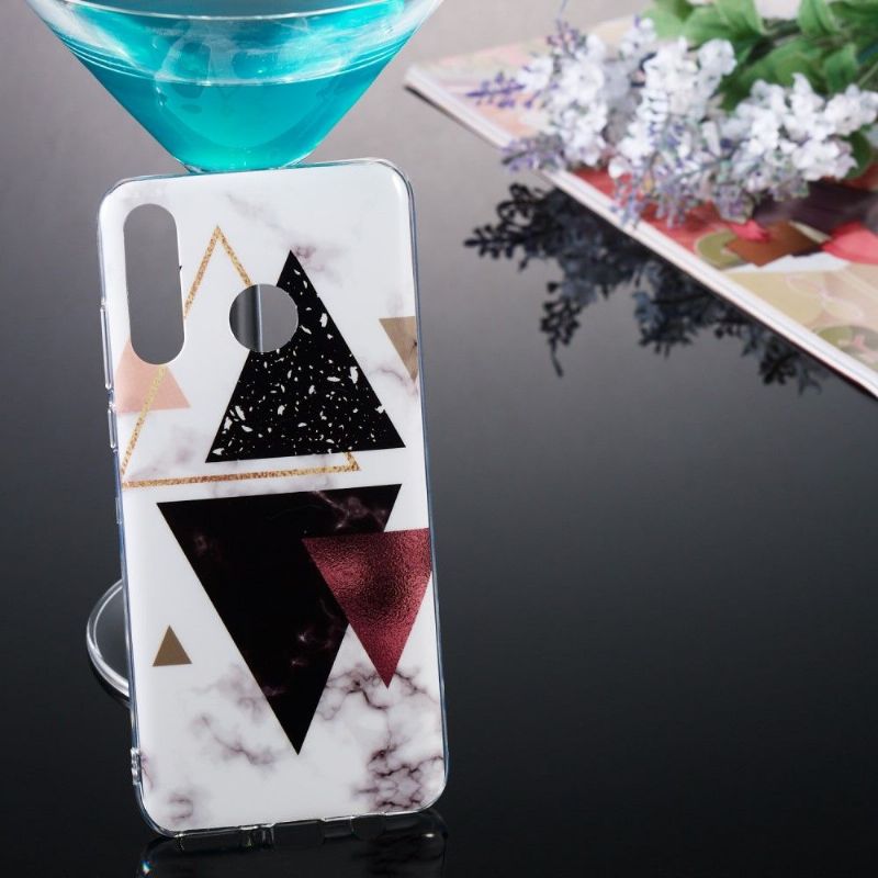 Huawei P30 Lite - Coque motifs triangles marbre