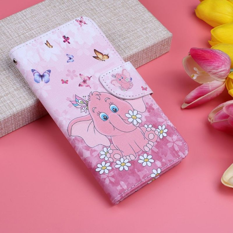 Huawei P30 Lite - Étui à lanière Éléphant rose