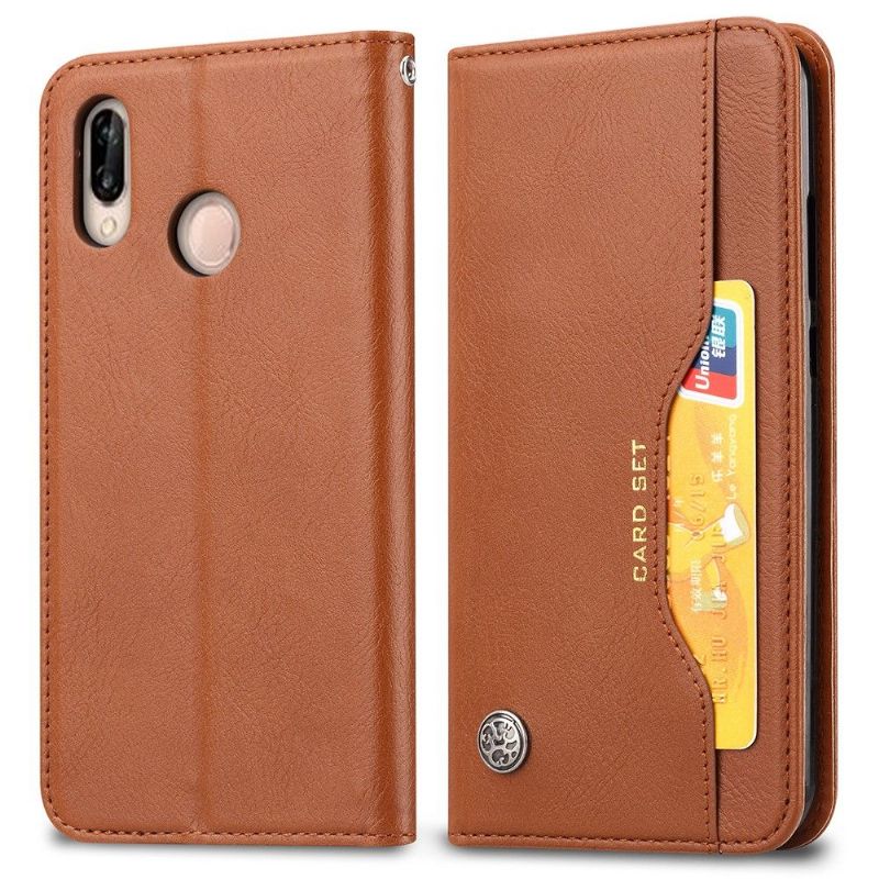 Huawei P30 Lite - Housse porte cartes cuir stand case