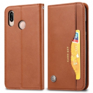 Huawei P30 Lite - Housse porte cartes cuir stand case