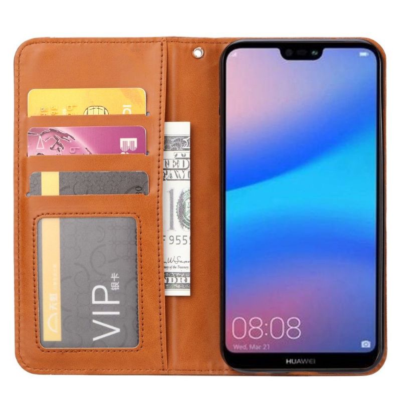 Huawei P30 Lite - Housse porte cartes cuir stand case