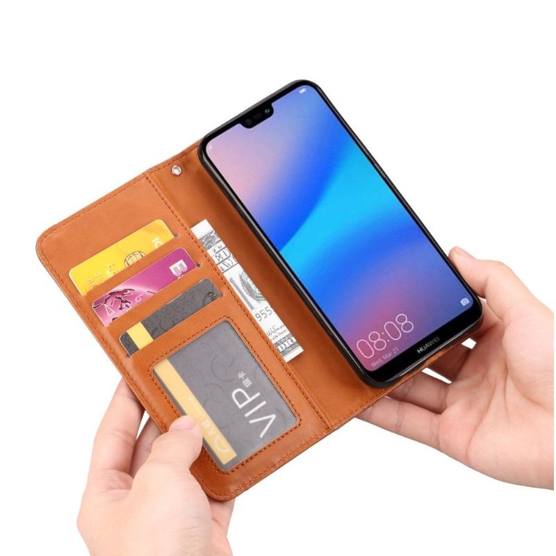 Huawei P30 Lite - Housse porte cartes cuir stand case