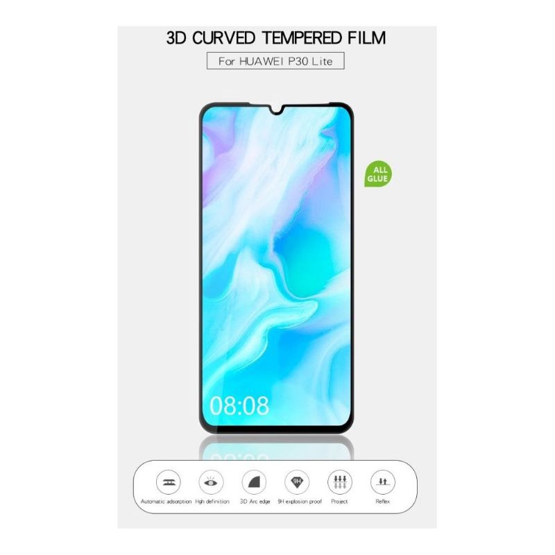 Huawei P30 Lite - Protection d’écran en verre trempé full size - Noir