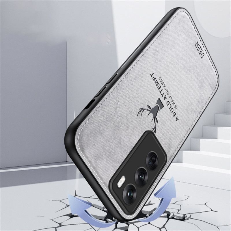 Coque Oppo Reno 12 Texture Tissu Motif Cerf