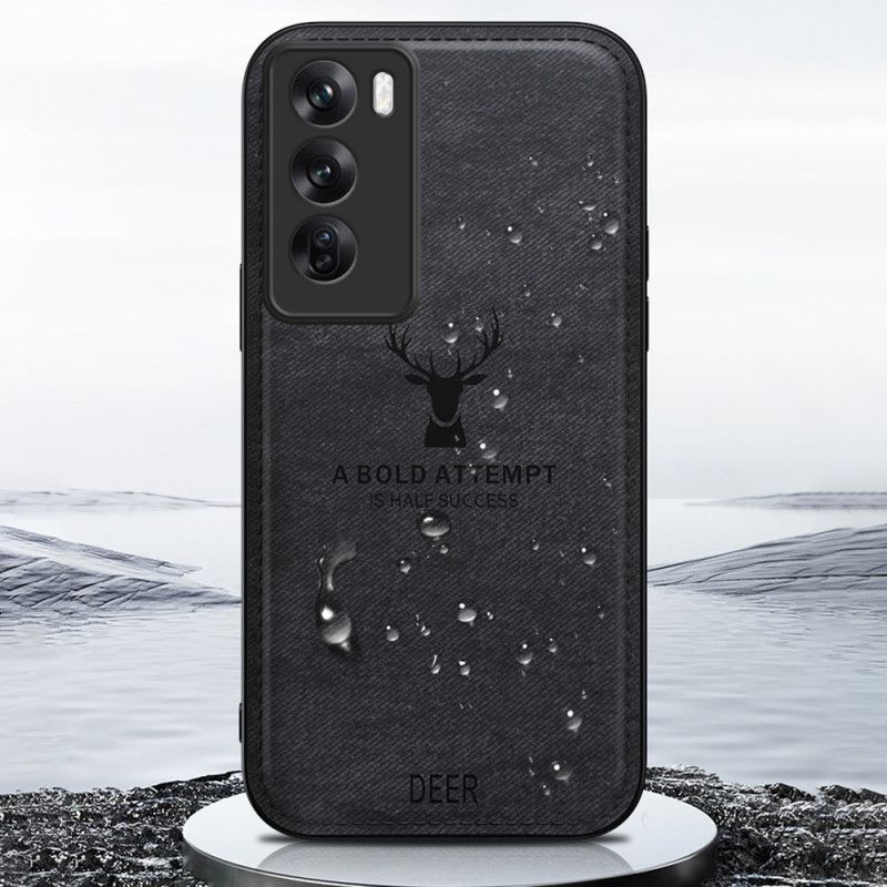 Coque Oppo Reno 12 Texture Tissu Motif Cerf