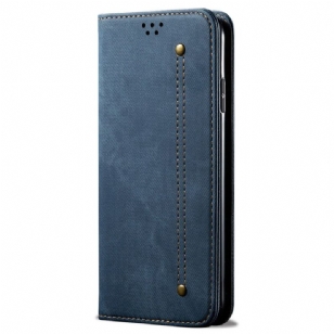 Flip Cover Oppo Reno 12 5G Tissu Jeans