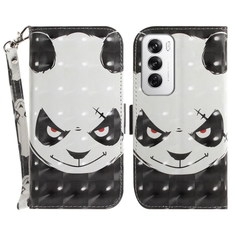 Housse Oppo Reno 12 5G Angry Panda à Lanière