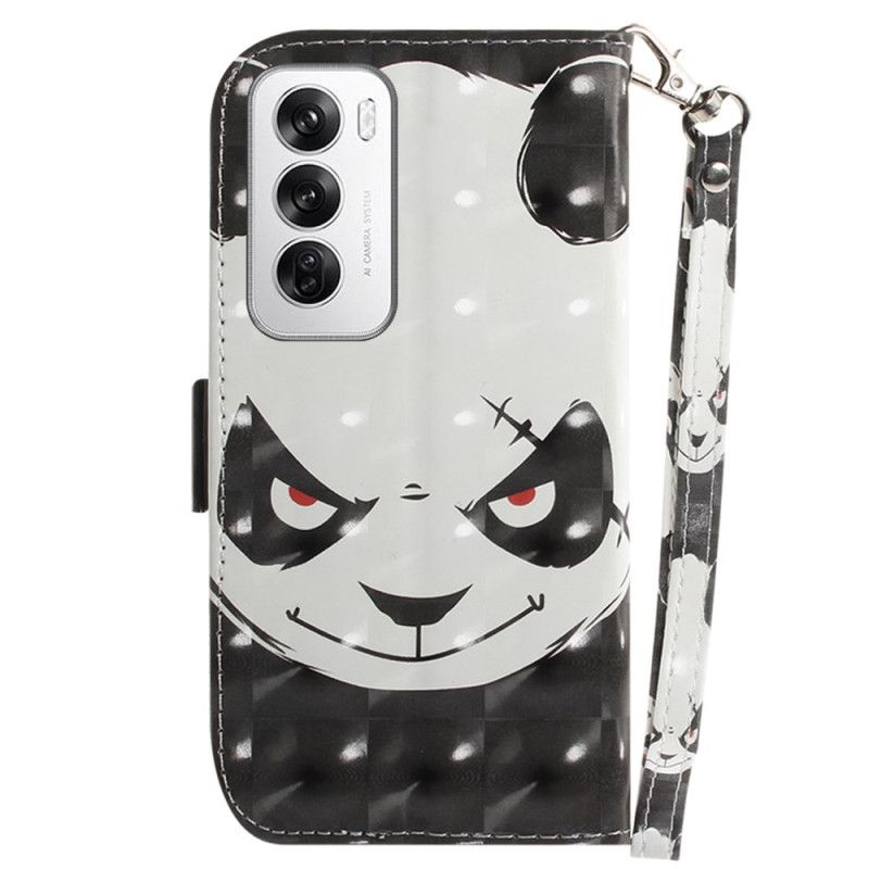 Housse Oppo Reno 12 5G Angry Panda à Lanière