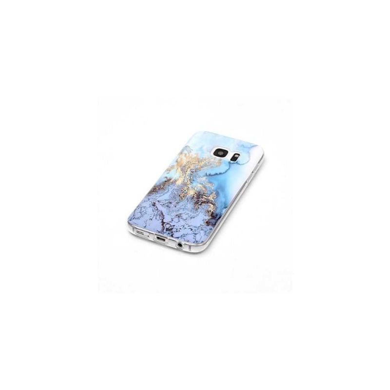 Coque Samsung Galaxy S7 Marbre - Bleu Clair