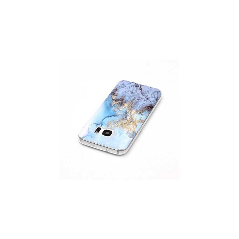 Coque Samsung Galaxy S7 Marbre - Bleu Clair