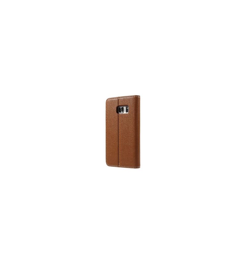 Housse Samsung Galaxy S7 Cuir texture litchi - Marron