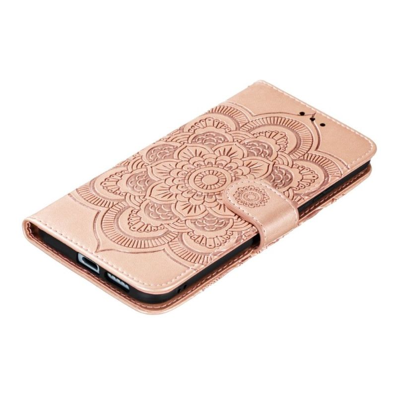 Housse Huawei P40 Pro+ Mandala Porte Cartes - Or Rose